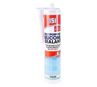 151 Waterproof Multi Purpose Silicone Sealant | Sealing & Filling Gaps & Cracks in All Wet Areas (Clear, 280ml)