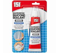 151 White Multipurpose Silicone Sealant 70g - Waterproof Sealant for Kitchen & Bathroom, Sink, Shower & Tiles, Easy Apply Adhesive for Small Jobs, Gap Filling, Leak Repair, Window Sealing