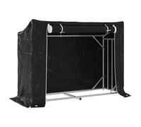 (151 x 60.5 x 110.5 cm) vidaxL Firewood Rack with Rain Cover 100.5x100.5x110.5 cm Galvanised Steel