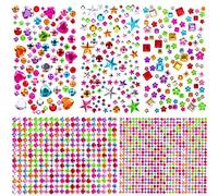1510Pcs Self Adhesive Rhinestone Stickers, Craft Gem Stickers Decorative Stickers for Kids DIY Craft, Scrapbooking Stickers Crystal Diamond Stickers, 5 Sheet