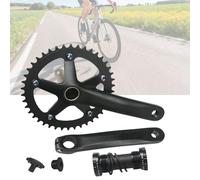 152/165/170mm Road Bike Crankset,130BCD 44T Round Chainring Integrated Crankset With BSA Bottom Bracket For 10/11 Speed, Lightweight Aluminum Alloy(152mm 44T)