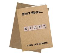 #152 Scrabble 60th BIRTHDAY CARD Greeting Card Funny Rude Humour