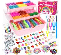 15200+ Loom Bands Kit, 30 Colours Loom Band Kits for Girls Includes Clips, Charms, Beads and All Accessories, DIY Friendship Bracelet Making Kits, Craft Kits, Perfect Birthday, Halloween with Gift Box