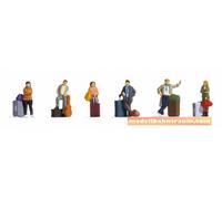 Noch Figure Set 15217 – Traveling Characters with Suitcases – HO Scale 1:87 – Hand-Painted