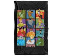 (152cm x 127cm, Black/Multicoloured) Scooby Doo Character Square Blanket