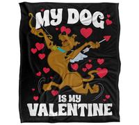 (152cm x 127cm, Black/Multicoloured) Scooby Doo My Dog Is My Valentine Blanket
