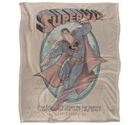 (152cm x 127cm, Multicoloured) Superman The Daring Exploits Soft Touch Blanket