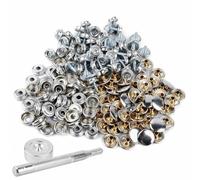152Pcs Stainless Steel Snap Fasteners with Screw Studs, Rust Proof Copper and Tools Included, for Tarpaulin Tent Boat Cover