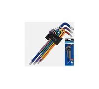 15302 BlueSpot 9 PCE Extra Long Colour Coded Tamper Torx Key Set (T10-T50)
