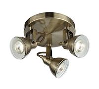 1543AB Focus Antique Brass 3 Light Spotlight