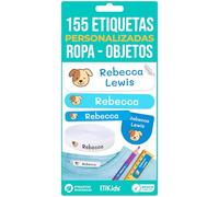 155 Custom Name Labels for Clothing & School Supplies. 100 Eco-Friendly Iron-On Fabric Labels + 55 Waterproof Stickers