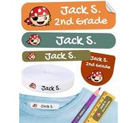 155 Custom Name Labels for Clothing & School Supplies. 100 Eco-Friendly Iron-On Fabric Labels + 55 Waterproof Stickers