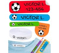 155 pcs Personalized Name Labels for Kids School. 100 Iron on Name Labels for Clothes and 55 Personalized Name Stickers. Labels to Mark Clothes and School Supplies. (Color1)