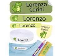 155 pcs Personalized Name Labels for Kids School. 100 Iron on Name Labels for Clothes and 55 Personalized Name Stickers. Labels to Mark Clothes and School Supplies. (Dinosaurs)