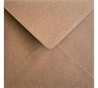155 x 155mm (6x6 inch) Square Kraft Fleck Recycled Envelopes - Brown Eco Craft Card Envelopes, Pack of 100