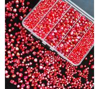 1550PCS Bicone Crystal Glass Beads Set for Jewelry Making, 3mm 4mm 6mm 8mm Sparkling Faceted Beads Sorted by Size for Bracelets, Necklaces, Suncatchers & DIY Crafts(Red)
