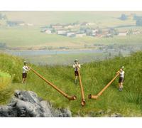 15579 Noch HO Characters 3 Alpine Horn Players Scale 1:87