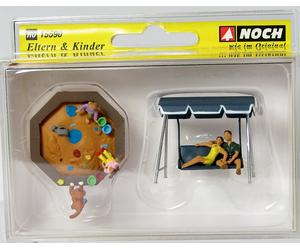 15590 Noch HO Swing Set Games with Children and Parents 1:87 Scale