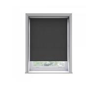 NewEdgeBlinds No Drill Black Thermal Blackout Roller Blind (170cm Drop) - 155cm