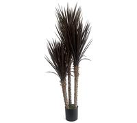 155cm Artificial XL Dark Triple Yukka Tree Plant Spiky Tree Plant Realistic Leaf Dark Brown One Size