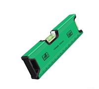 155mm, Mini Level Tool, Aluminum Alloy Multi-Function Measurement Tool with 0.5mm/m Precision, Clear Digital Scale and Strong Side Magnets for Iron Surfaces, Green+Black