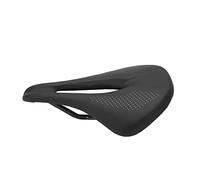 155mm Wide Carbon Fiber Leather Saddle, Hollow Road Bike Saddle with Dual Spring Suspension, 3K Carbon Fiber Frame and Ventilated Center Cutout for Mountain and (Black)