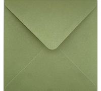 155mm x 155mm Square envelopes for Greeting Cards Wedding Invitation Crafts Coloured Envelopes - Pack of 25 Envelopes (Olive Green)
