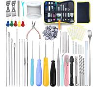 155PCS Adjustable Candle Hole Drill Needle with Candle Wick Roll 200 Ft,Candle Making Kits to Insert Wick in Silicone Molds,Mold Hook & Eye Punch Needle,Big Hole Long Needle,Stickers,Center Holder
