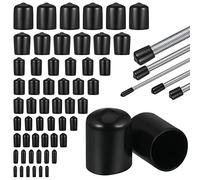 156 Pcs 9 Sizes Rubber End Caps，Black Round Vinyl Flexible End Caps Bolt Covers Bolt Caps Rubber Covers for Screws 2/3/4.5/6/7/8/9.5/12/20mm Screw Thread Protectors Assortment Kit