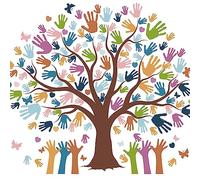 156 Pcs Boho Classroom Tree Bulletin Board Decorations Set Everyone Belongs Wall Bulletin Decor with Colorful Boho Handprint Cut-Outs Accents for Back to School Classroom Wall Door Teacher Supplies