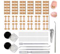156 PCS Ingrown Toenail Corrector Set, Easy Use Ingrown Toenail Treatment,Includes 84 Patches 66 Washers and 6 Tools Toenails for Care Relieving Pain, in Grown Toe Nail Treatment