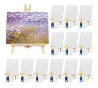 156 Pieces Canvas with Easel, 8 x 10 Inch Canvas Boards with Wooden Easels Brushes Canva Painting Kit for Oil AcrylicWatercolor Beginner Art Craft Sip and Painting Party
