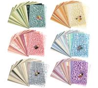 156 Sheet Textured Scrapbook Paper Set Mixed Color Decorative Craft Scrapbook Paper with 30 Button Journaling Supplies
