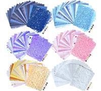 156 Sheets Textured Scrapbook Paper & Mesh Assorted Set with 30 Buttons | 6 Colour Collections: Scrapbook Supplies & Decoupage Paper Sheets for Card Making, Scrapbooking, Junk Journals & DIY Collage