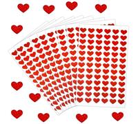 1560 Pcs Glitter Heart Stickers, Self-Adhesive PVC Love Decals for Valentine‘s Day, Wedding, Scrapbooking & Craft Supplies (Red)