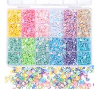 15600 Pcs 6MM Bulk Loose Sequin, 12 Colors Round Embroidery Sequins Cup Craft Sequins with Holes for DIY Sewing Making (Mermaid)
