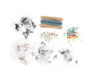 1565PCS Electronic Component Assorted Kit, Electrolytic and Ceramic Capacitors, 3mm 5mm LED Diodes, Transistors, 1/4W Resistors for DIY Electronics Circuit Repair School