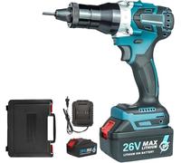 15680N Portable Automatic Electric Riveter Kit, Cordless Rivet Nut Tool, Cordless Rivet Nut Gun Set, Manual/Automatic Switching, for Easy Assembly and Fastening, 3 Seconds Installation,5200mah*2