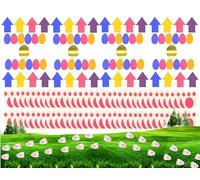 156Pcs Easter Egg Hunt Trail Decorations Set | Outside Easter Egg Hunt Signs for Kids | Easter Trail Cards for Yard Games Activities