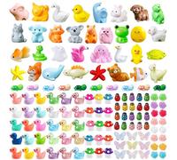 156PCS Mini Resin Animals, 50+ Styles Cute Tiny Resin Animals Little Small Animal Figures Small Ducks Bulk for Potted Micro Landscape Fairy Garden Dollhouse Plant Decorations