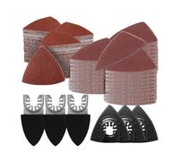 156Pcs Oscillating Sanding Pad Kit, Hook & Loop Sanding Pad - 3 x Triangular/Finger Sanding Pad & 150 x Sandpaper - for Sanding Wood Metal