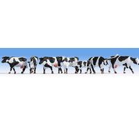 Noch HO Cow Figure Set 15725 – 6 Cows + Calf, Black & White, 1:87 scale