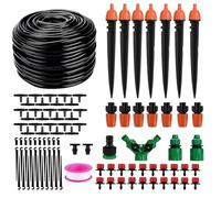 158 PCS Irrigation System Kit, 40M Micro Drip Watering System with Adjustable Nozzle Sprinkler Sprayer and Dripper Automatic for Greenhouse, Lawn, Patio, Landscape, Flower Bed, Terrace Plants