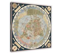 1587 Urbano Monte Giant Flat Earth Medieval Map of The World Mappa Mundi Antique Old World Atlas Cartography Canvas Art Poster And Wall Art Picture Pr