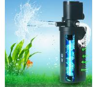 158GPH Small Aquarium Filter, UV Sterilizer for Aquarium for 10-45 Gallon Tank, Internal Pump for Turtle Betta Fish Tank Filter Silent 4-in-1 Green Killing Machine with Fish Tank Filters Deodorization