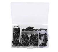 158Pcs Universal Motorcycle Fairing Bolt Kit Screws Fasteners Fixing Sportbike Mounting Kits Washers Nuts Screws Clips Assortment Motorbike Universal Fairing Bolt Kits (Black)