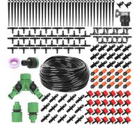 159 PCS Irrigation System Kit Garden Watering System, 40M/131FT Drip Irrigation System Automatic Watering System with Adjustable Nozzle Sprayer and Dripper for Garden Greenhouse Lawn Patio Yard