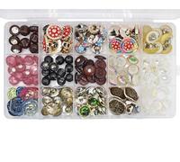 159 Pieces Gemstones Buttons Shank Plastic Multicoloured Gems Assorted Designs and Sizes 8mm to 20mm Craft Seashell Sewing Buttons for Clothes Shirts Dresses Sewing DIY Crafts (Gem 15Mix)