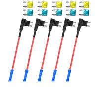 15A/20A Automotive Circuit Adapters 5Pcs Copper Alloy Contacts Fuses Box Solution For LED Lights Detectors Quick Install Dashcam Fuses Power Adapter