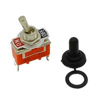 15A 250V 2 Terminal ON OFF Toggle Switch With Cap 5Pcs